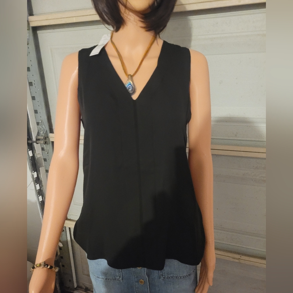 White House Black Market Black Sleeveless Blouse
